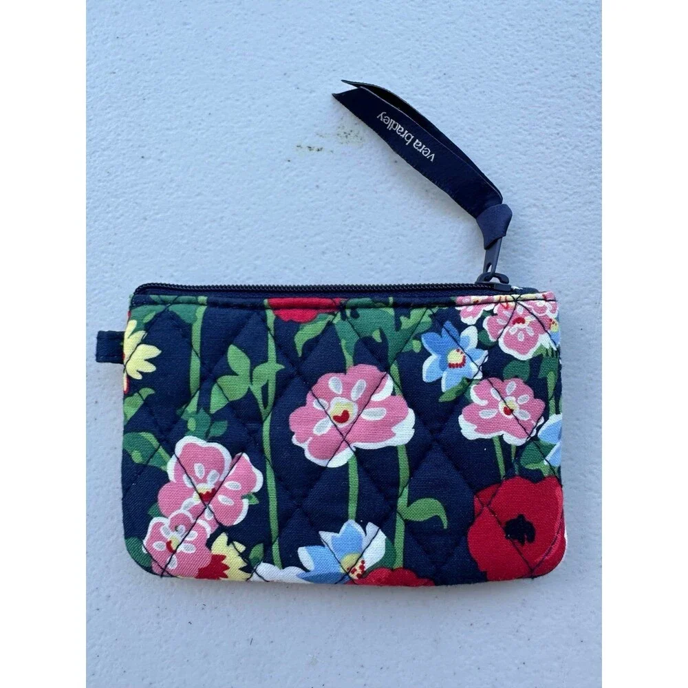NWOT Vera Bradley Quilted Floral Poppy Meadow Zip ID Case Pouch